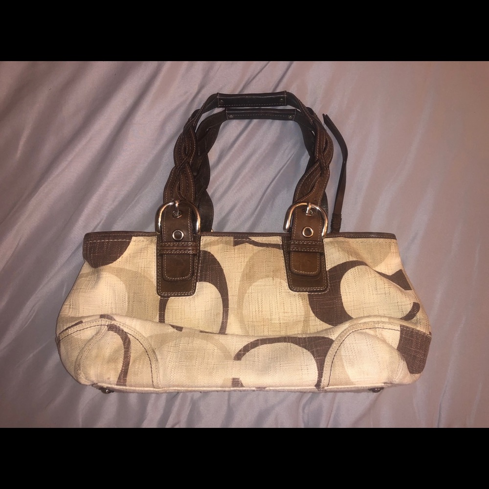 Coach Canvas signature print tote.